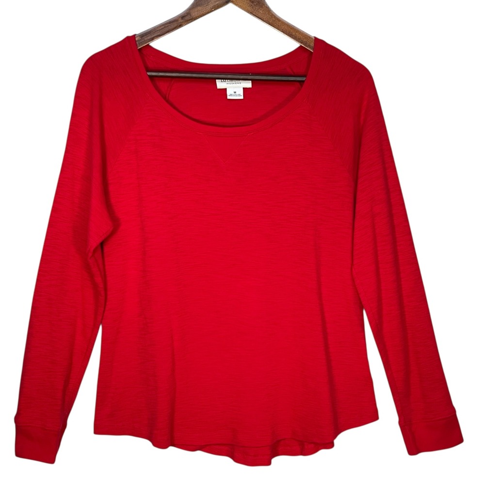 Liz Claiborne Weekend Red Long Sleeve Top Women's Size M